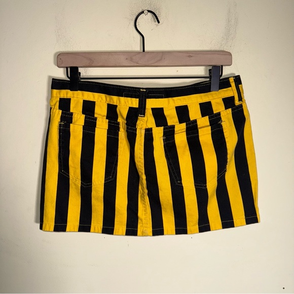 GAME BIBS black and gold denim game day collegiate mini skirt 4 - Picture 5 of 5